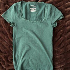 Target Green Lace Square Neck